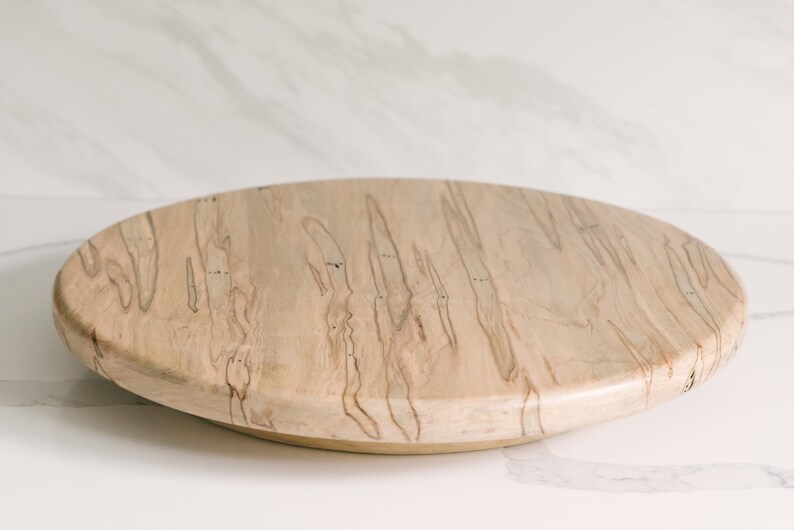 Ambrosia Maple Wood Lazy Susan, Rustic Kitchen Turntable, Mother's Day Gift image 6