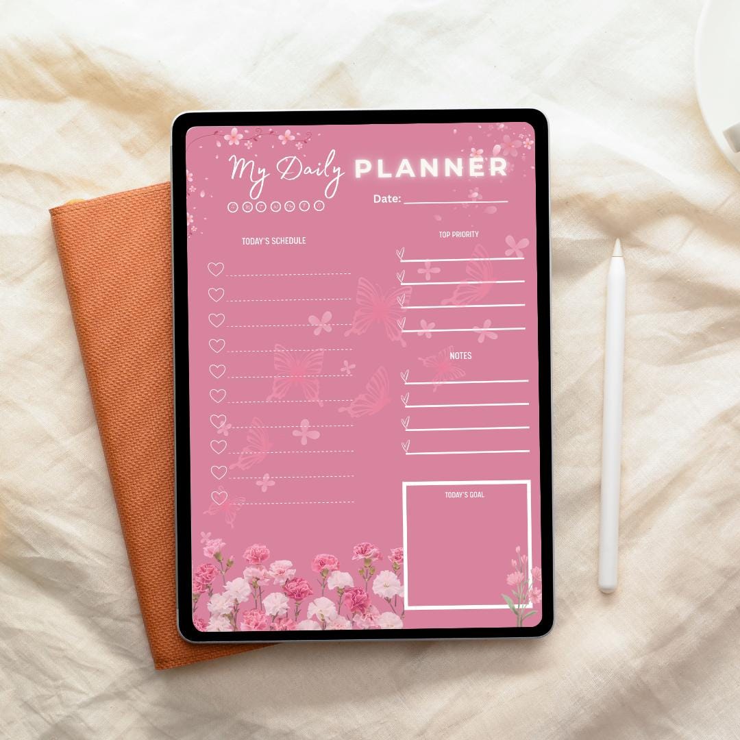 Elegant Coquette Planner Printable | Daily Routine Organizer - Etsy