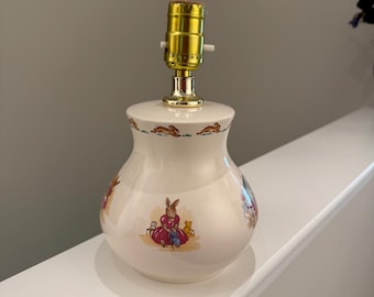 Vintage Royal Doulton Bunnykins Nursery Lamp England Child's Bedroom Lamp 1980s