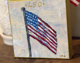 USA 250th Birthday Flag Painting