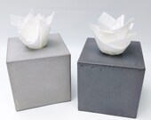 Concrete Tissue Box Cover, Kleenex Tissue Box Cover, Square Tissue Box Holder, Modern Bath Organization, Designer Bath Accessories, Gray