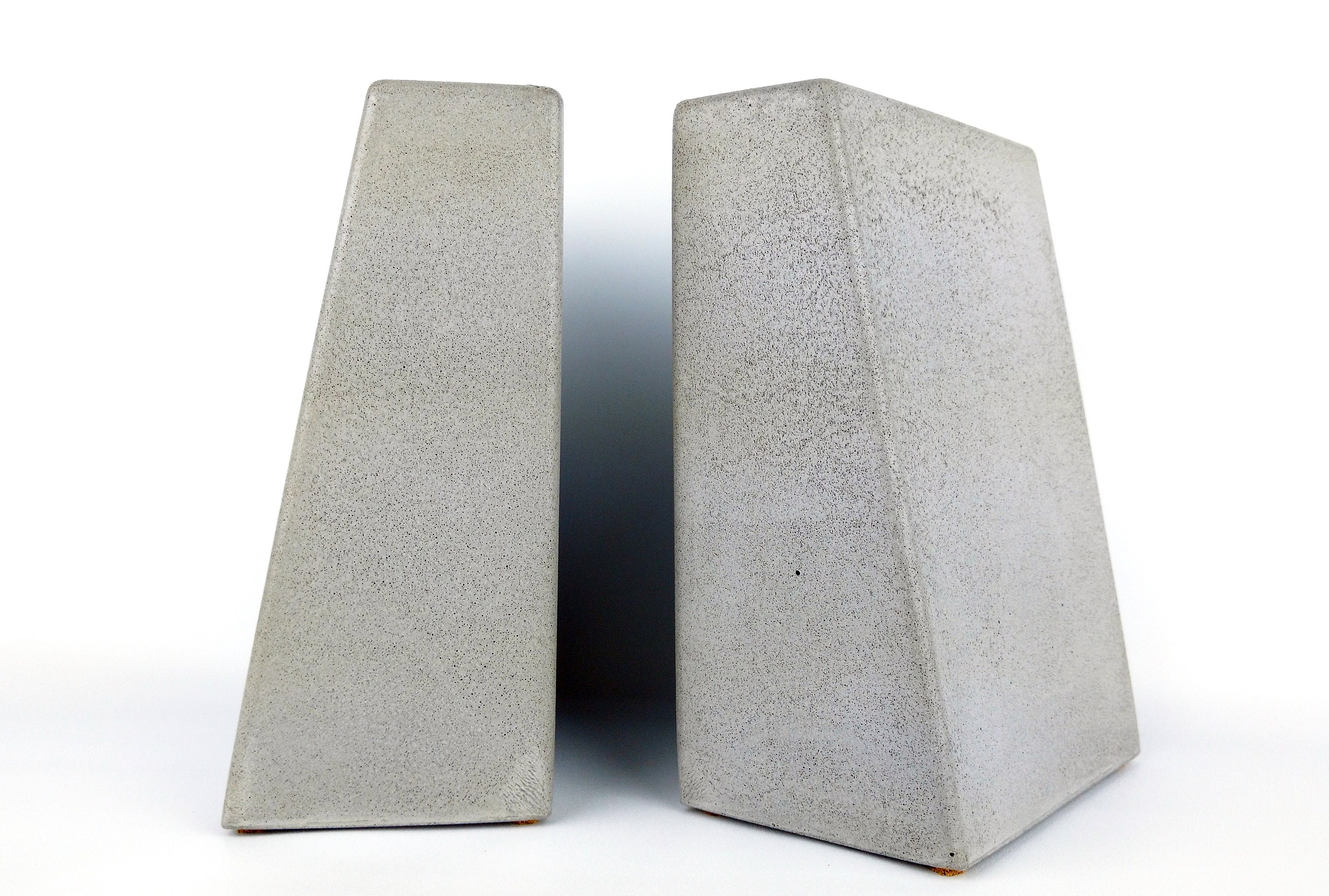 Concrete Bookends Tall Modern Bookends Bookends Heavy Etsy