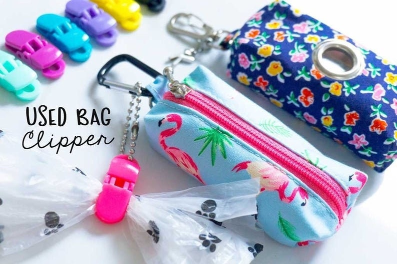 Dog Poop Bag Dispenser With Used Bag Holder Zippered Waste Etsy
