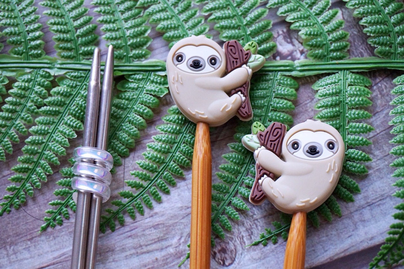 1 Pair of sloths Knitting needle stoppers useful gift for Etsy