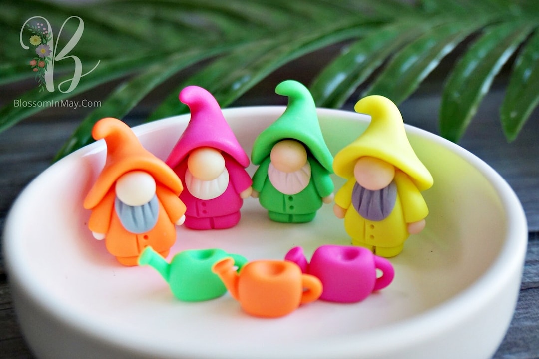 Neon Miniature Gnome Stitch Markers Crochet Progress Keeper Etsy