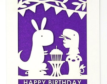 Birthday party with your favorite people - a Bunny and T-rex in costumes, Costume party, Birthday cake, Happy Birthday, Party with friends