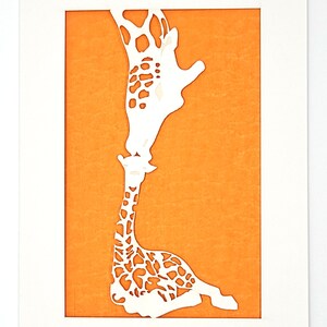 Carte découpée au laser pour maman et bébé girafe pour quelqu'un de spécial