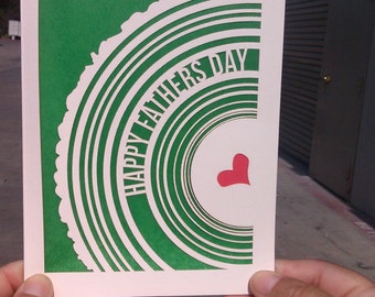 Happy Father's Day laser cut greeting card with a little Heart