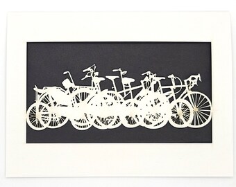 A group of Bicycles for bike lovers,  Laser Cut Greeting Card