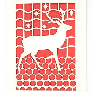 Loteria Reindeer in spanish, laser cut, a great Christmas Card, a wonderful Holiday Cards