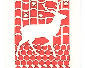 Loteria Reindeer in spanish, laser cut, a great Christmas Card, a wonderful Holiday Cards