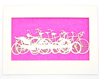 A group of Bicycles for bike lovers,  Laser Cut Greeting Card