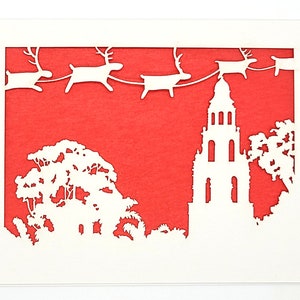 Weihnachten auf dem Prado in Balboa Park, San Diego, Laser Cut Weihnachtskarte