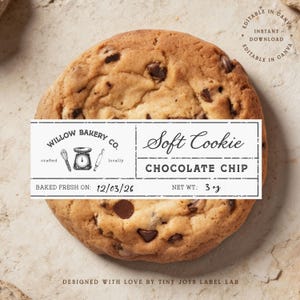 Rustic Cookie Label Template