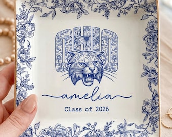 Personalized Class of 2026 Graduation Trinket Tray, Custom College Logo Name Tray, School Spirit Gift, College Graduation Tray, College Gift