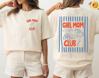Girl Moms Club Horse Spited T-Shirt, Mother's Day gift, Mom of Girls Shirt, Pregnancy Announcement Boy, Retro Horse Spited Mom Shirt
