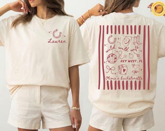 Personalized Wild Wild Wife Bachelorette T-Shirt, Custom Western Bridal Party Shirt, Custom Cowgirl Bachelorette Shirts, Bride to Be Shirt