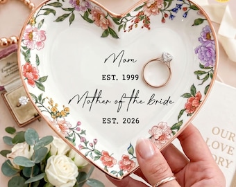 Personalized Mom to Mother Of The Bride Ring Holder Ring Dish,  Jewelry Tray Gift for Mom, Mothers Day Gift,Custom MOB Tray, Wedding Kepsake