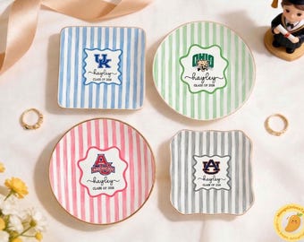 Personalized University College Logo Ring Dish, Graduation University Jewelry Dish, Graduation Gift 2026, College Club Sorority Jewelry Dish