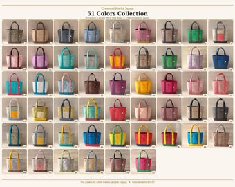 Minibolso tote japonés de lona / Lona Kurashiki / 51 colores / Hecho a mano en Japón / Diseño con coordinador de colores / Hecho a pedido