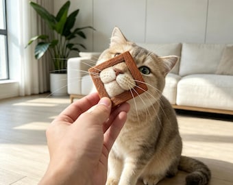 Gepersonaliseerde wollen vilten huisdierneusmagneet, naaldvilt honden- en kattenbek koelkastmagneet, realistisch aandenken cadeau