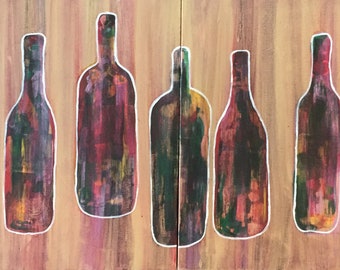 Botellas de vino abstractas