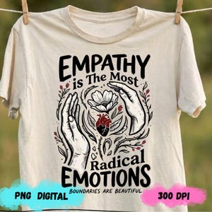 Empati är den mest radikala av mänskliga känslor PNG: Empaticitat medvetenhet png inspirerande talesätt (digital nedladdning) medkänslacitat