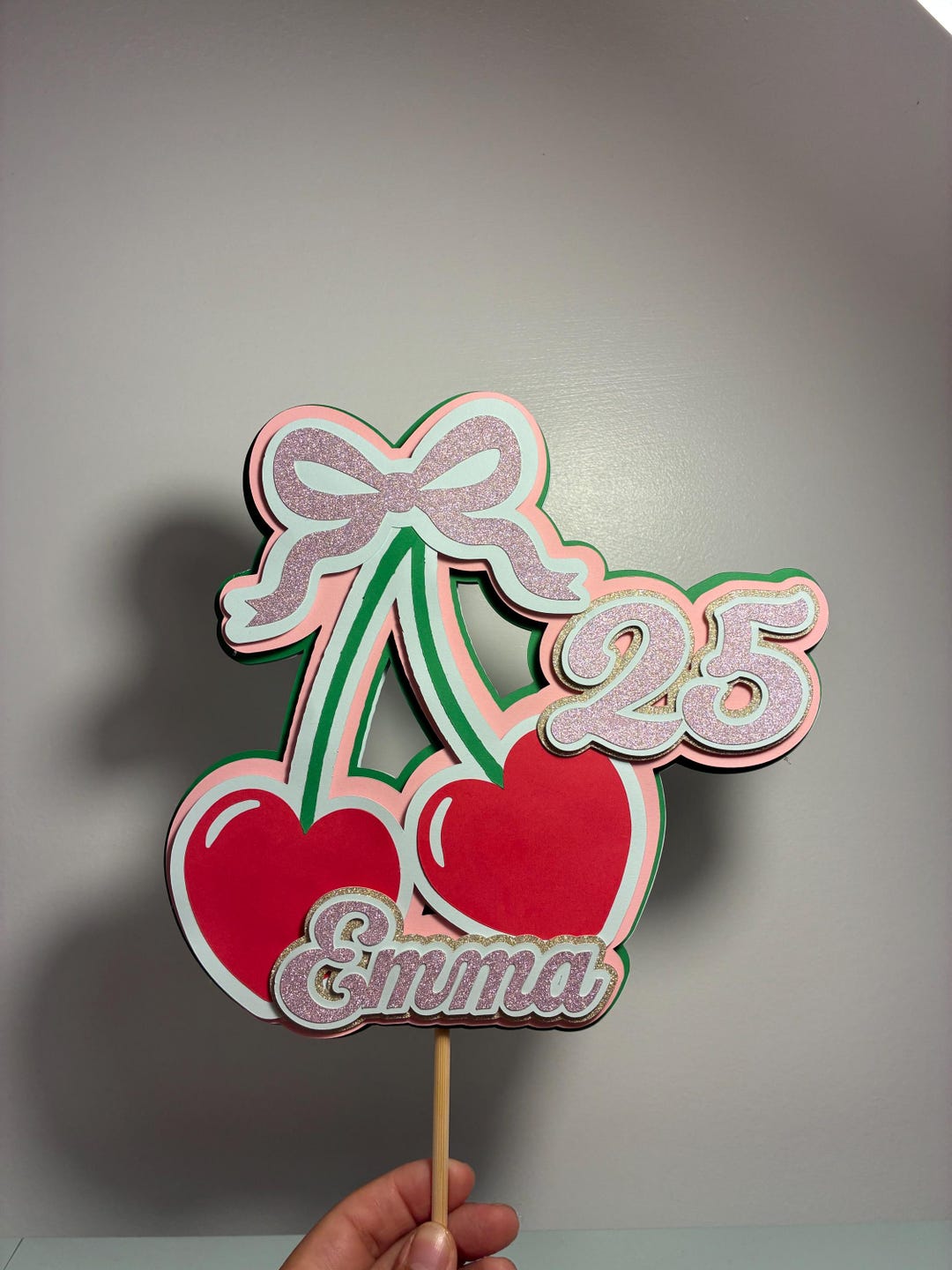 Cherry Cake Topper - Fully Customizable - Etsy