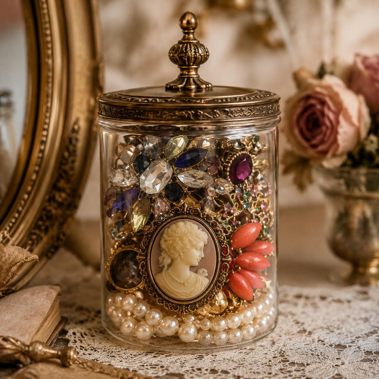 Vintage jewelry jar - Etsy 日本