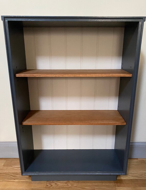 Vintage Painted Bookcase Farrow & Ball Railings blue/grey Etsy UK