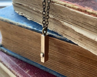 Vintage Messing Letterpress Kette: Satzzeichen Schmuck Geschenk