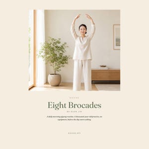 Qigong Exercises Chart & Guide PDF, Ba Duan Jin Eight Brocades, Morning Routine + Guided Audio, Printable image 3