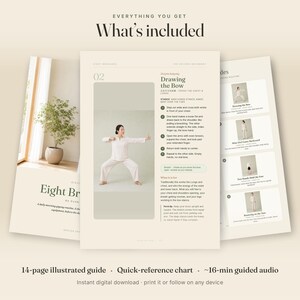 Qigong Exercises Chart & Guide PDF, Ba Duan Jin Eight Brocades, Morning Routine + Guided Audio, Printable image 6