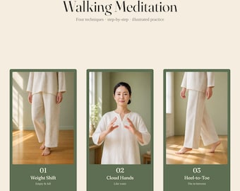 Walking Meditation Guide | Tai Chi Movements for Balance & Calm | 20-Min Audio MP3 + Printable PDF