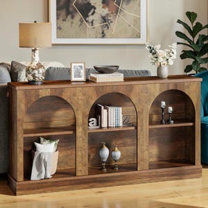 63" Farmhouse Console Table With Storage
