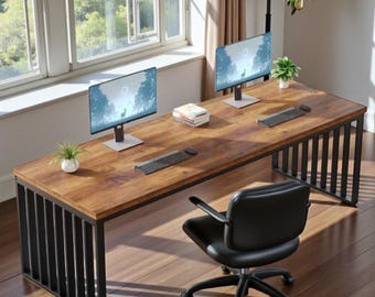 78,74-inch tweepersoons directiebureau, dubbel computerbureau, industriële thuiskantoortafel
