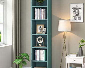 Corner Bookcase 6-Tier Narrow Cube Shelf