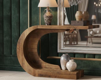 Modern C Shape Console Accent Table