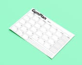 Minimalist Monthly  Gym Planner PDF | Printable Calendar | Digital Planning Template | A3 Monthly Organizer | Gym Planner