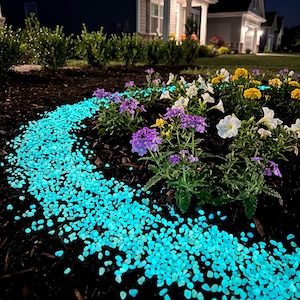 Glow in the Dark Pebbles, Luminous Garden Stones, Aquarium Gravel Decor, Fairy Garden Pebbles, Outdoor Pathway Accent