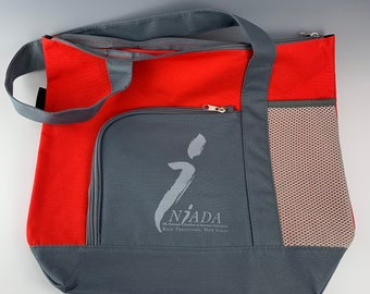 NIADA Red and Gray Tote bag