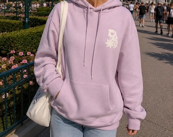 Personalized Rapunzel flocked sweatshirt – Disney Rapunzel-inspired hoodie – Made-to-order hoodie – Disney fan gift (made to order)