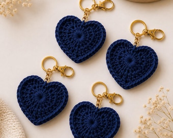 Crochet Heart Keychain Pattern PDF | Amigurumi Heart Bag Charm | Valentine Crochet Keyring | Easy Beginner Pattern | Instant Download