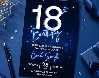 18th Birthday Invitation | Animated Birthday Video Invite | Editable Canva Template | Digital Party Evite | Eighth Birthday Invitation