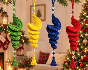 Wind Spinner Crochet Pattern PDF | Christmas Spiral Hanging Ornament | Crochet Holiday Decor | Easy DIY Tutorial