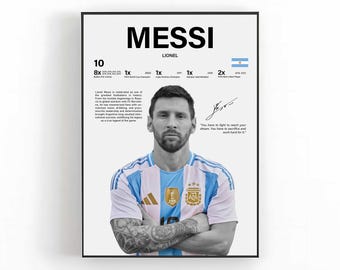 Lionel Messi Poster Fußball Wand Kunst Fußball Sport Dekor Fan Geschenk