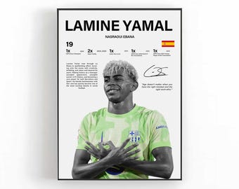 Lamine Yamal Poster Fußball Kunst Fußball Poster Sport Dekor Fan Geschenk