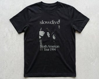 Camiseta Slowdive North American Tour 1994, estilo gótico, algodão unissex.
