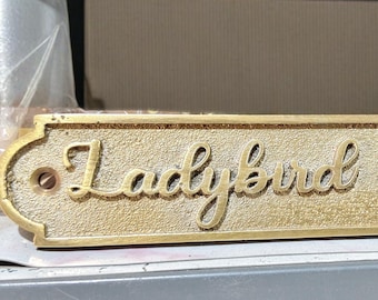 Personalised Brass Name Plaque – Custom House Sign, Cast Metal Door Plate