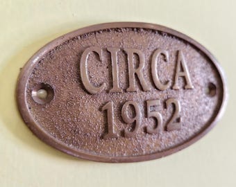 Personalized Vintage Brass House Number Plaque | Custom Family Name Sign